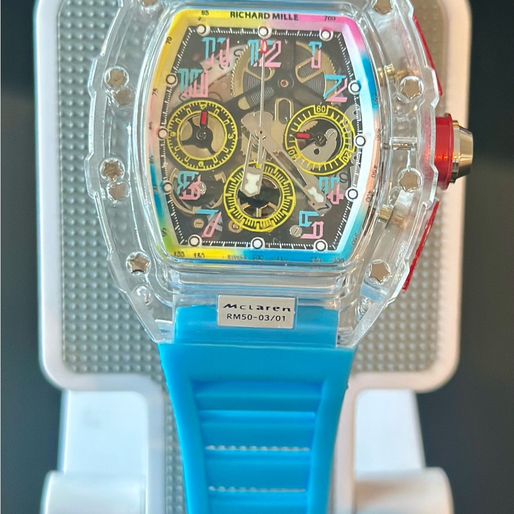 Transparent Multi-Color Men's Watch - Picture 4 of 10